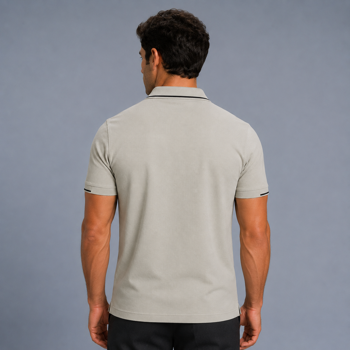 Men's Classic Fit Short Sleeve Polo Shirt Black Canvas