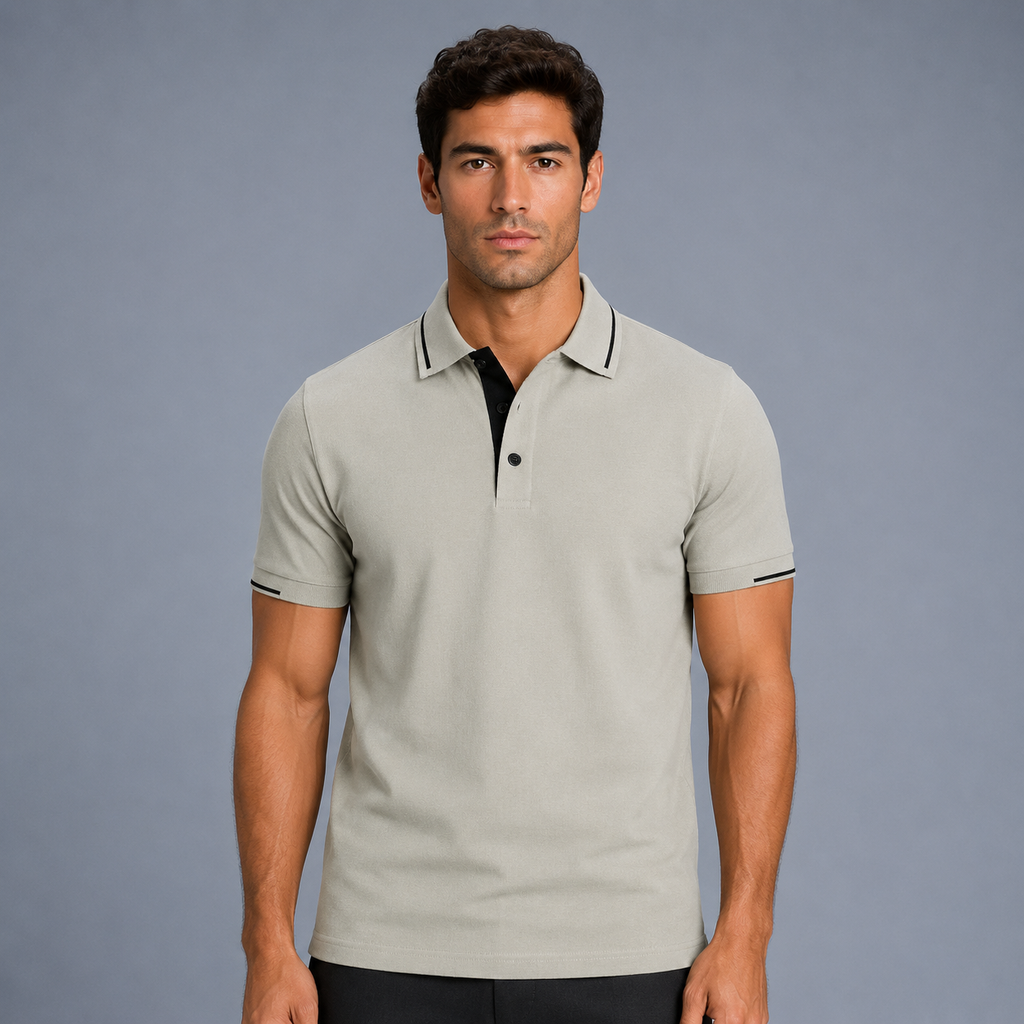 Men's Classic Fit Short Sleeve Polo Shirt Black Canvas