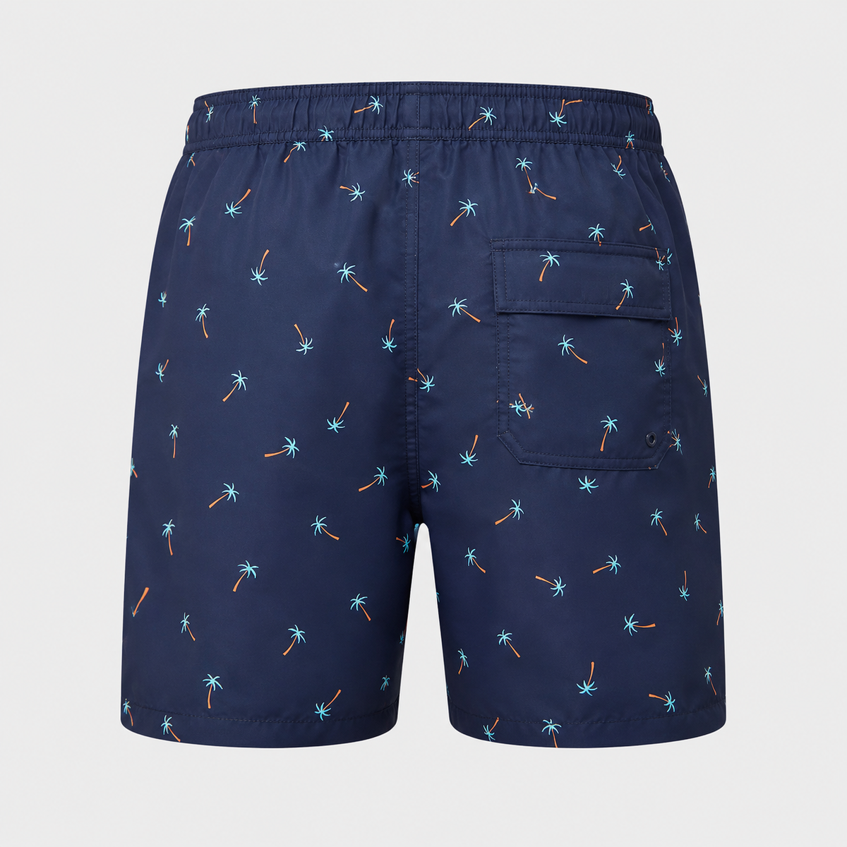 Men's Coconut Tree Quick-Dry Swim Shorts Black Canvas