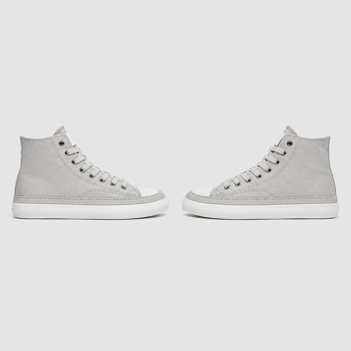 Men's High Top Canvas Vulcanised Sneakers Black Canvas