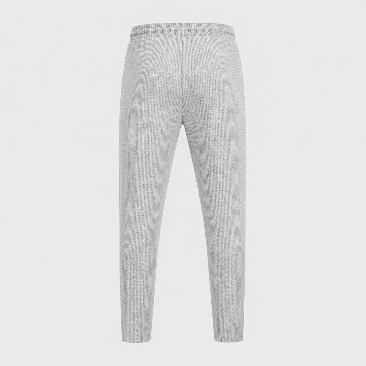 Men's Jute Knit Slim Fit Drawstring Trousers Black Canvas