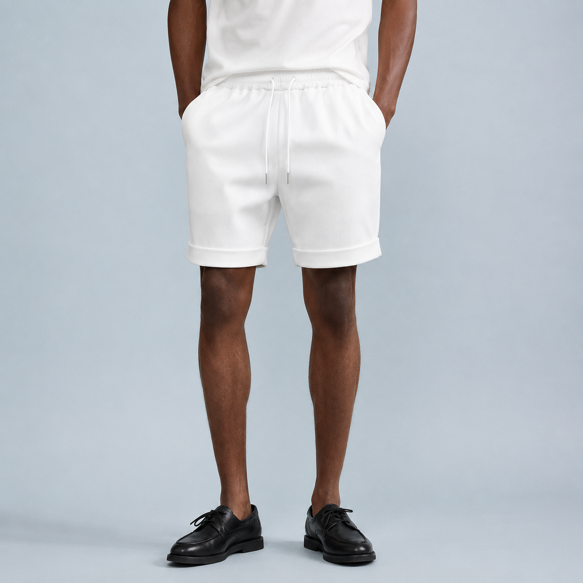 Men's Lightweight Solid Colour Shorts Black Canvas