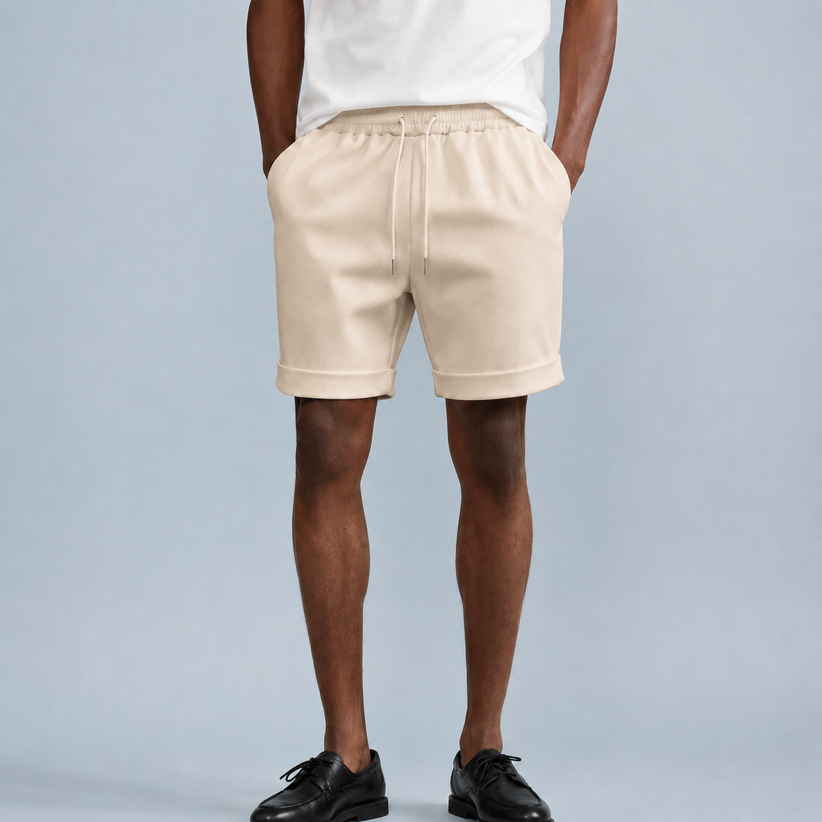 Men's Lightweight Solid Colour Shorts Black Canvas