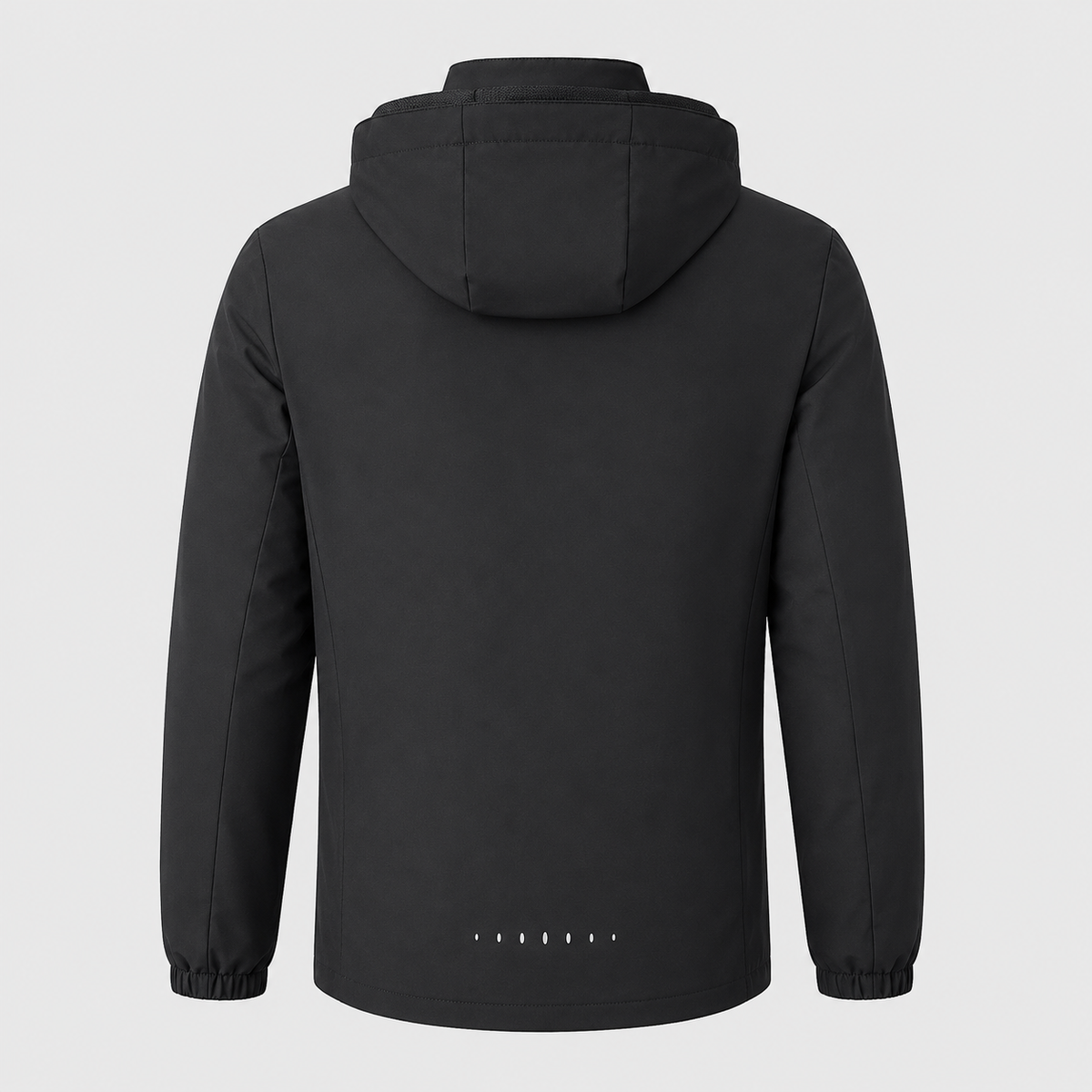 Men's Lightweight Waterproof Hooded Jacket Black Canvas