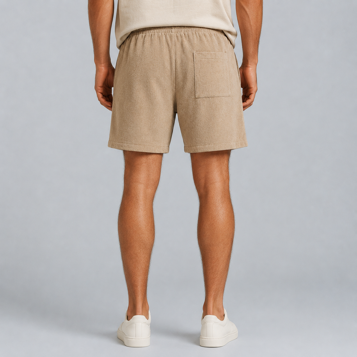 Men's Linen Cotton Loose Fit Shorts Black Canvas