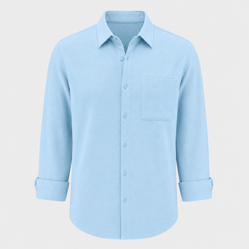 Men's Linen Cotton Loose Lapel Shirt Black Canvas