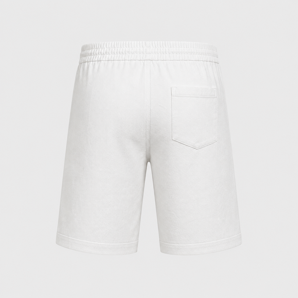 Men's Linen Cotton Loose Shorts Black Canvas