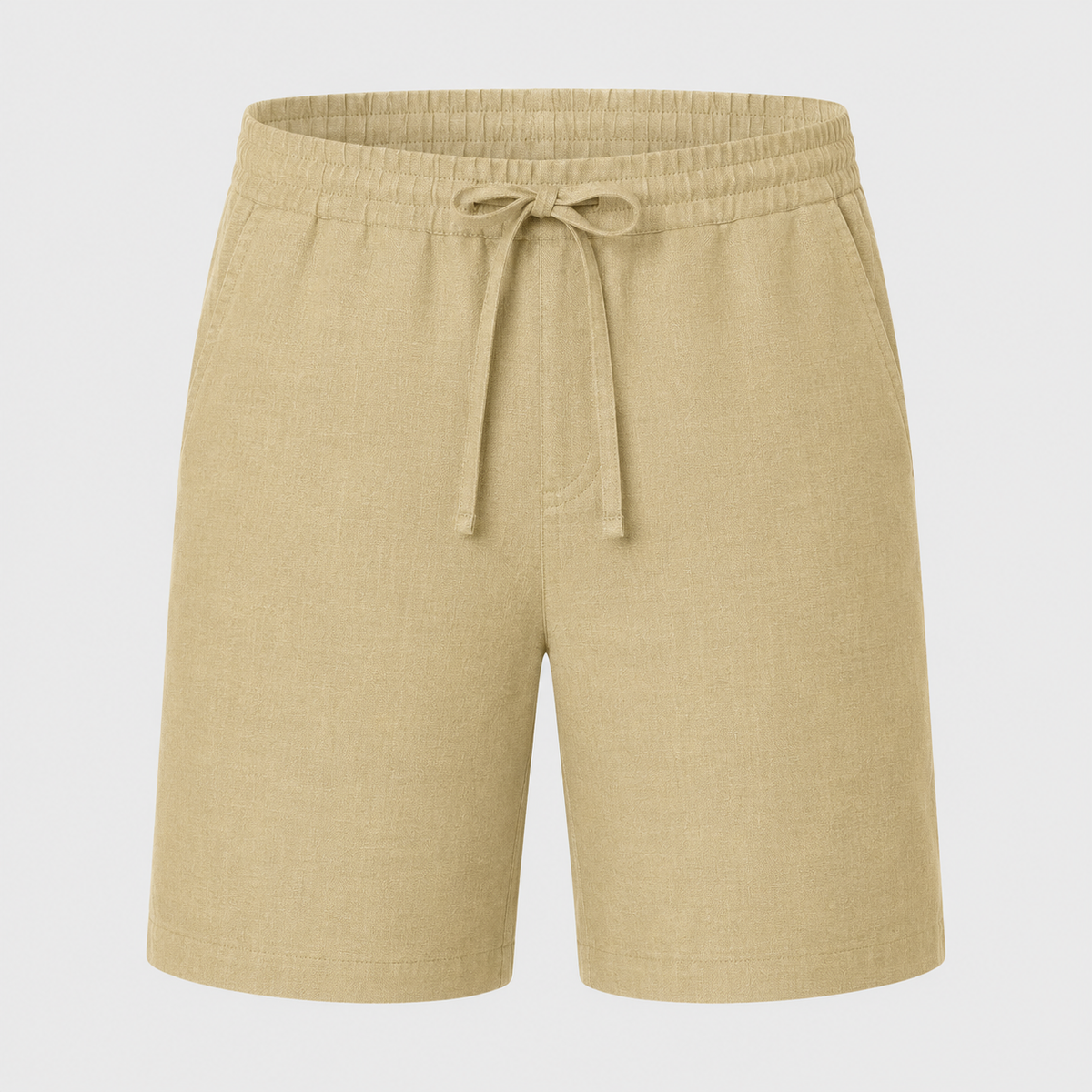 Men's Linen Solid Colour Lightweight Shorts Black Canvas