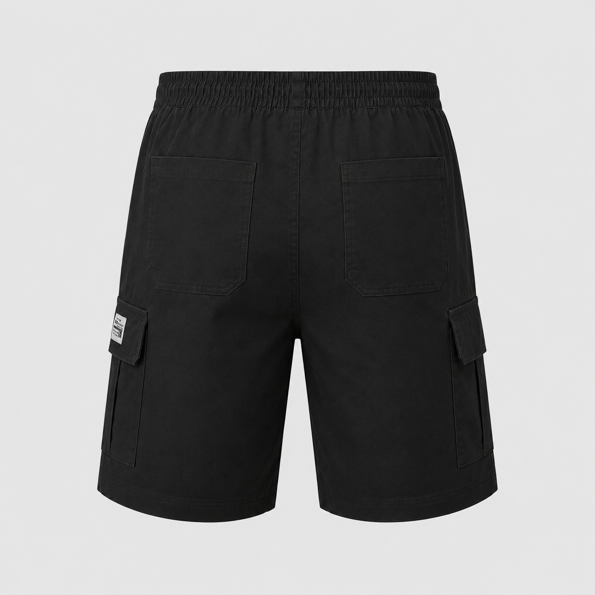 Men's Multi-Pocket Cargo Shorts Black Canvas