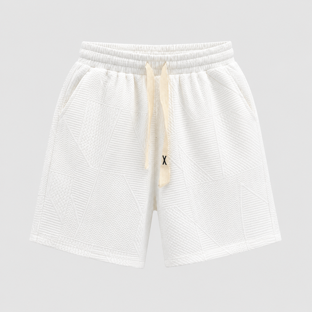 Men's Pattern Minimalist Sweat Shorts Black Canvas