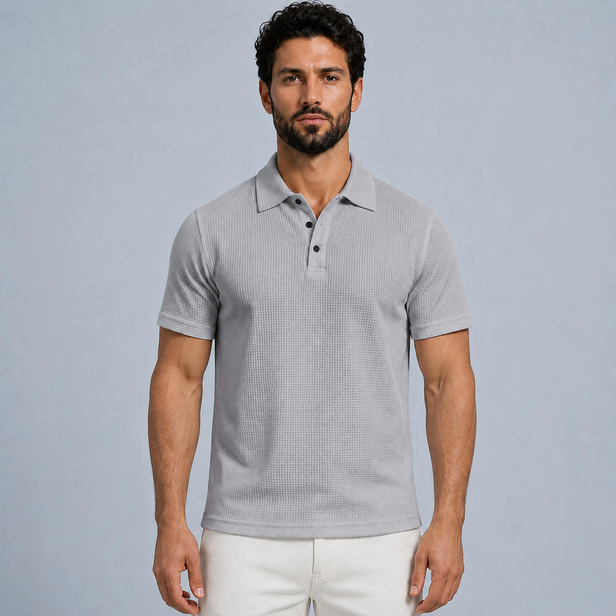 Men's Polo Shirt Lightweight Black Canvas