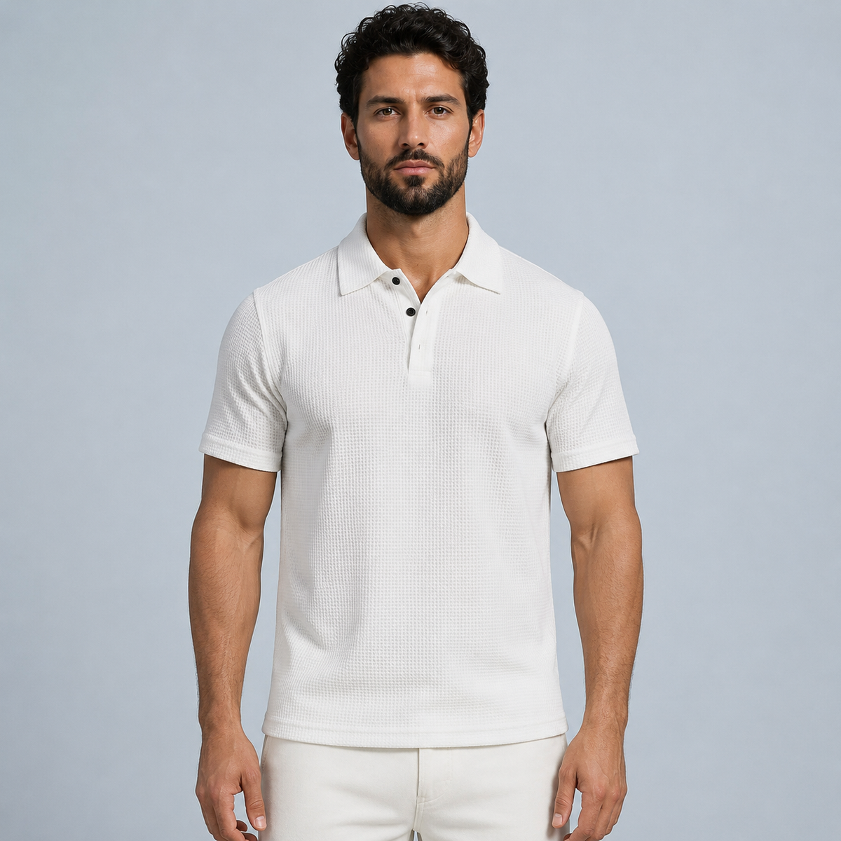 Men's Polo Shirt Lightweight Black Canvas