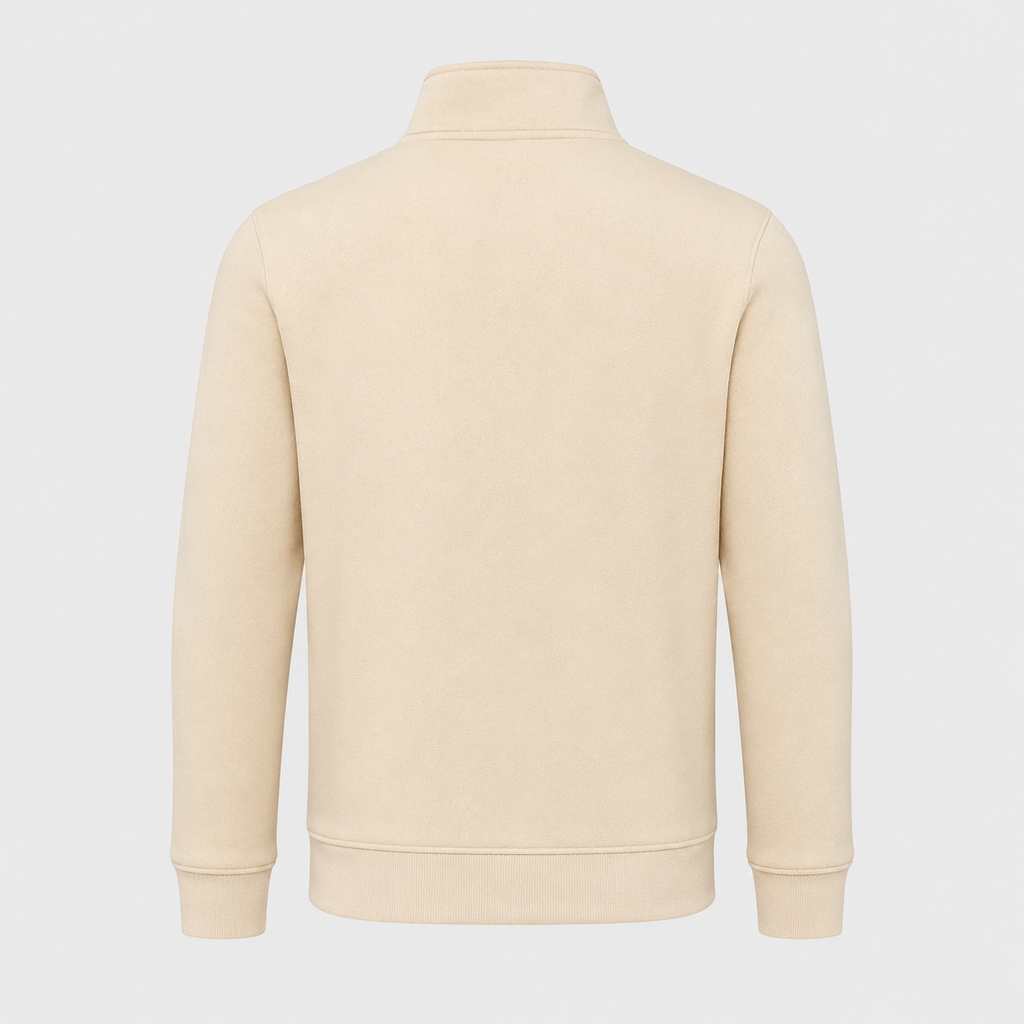 Men's Quarter-Zip Pullover Sweatshirt Black Canvas