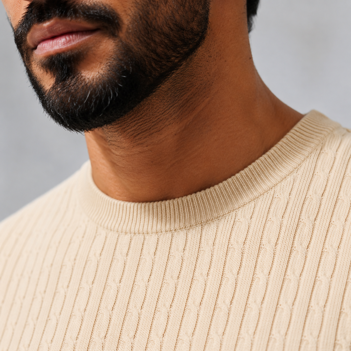 Men's Ribbed Knit Crewneck Short Sleeve Top Black Canvas