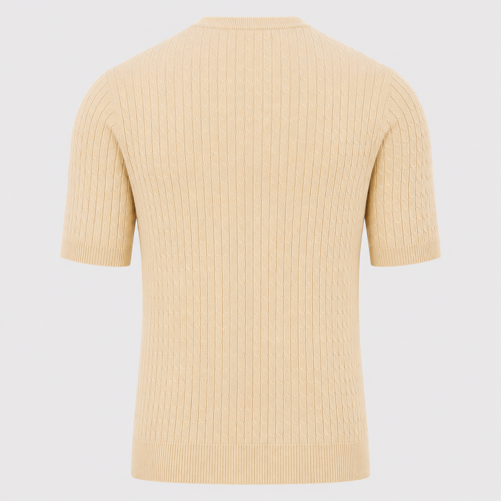 Men's Ribbed Knit Crewneck Short Sleeve Top Black Canvas