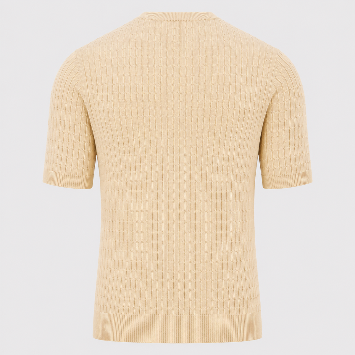 Men's Ribbed Knit Crewneck Short Sleeve Top Black Canvas