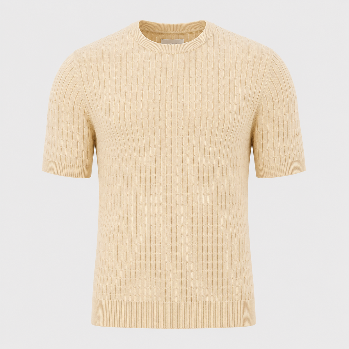Men's Ribbed Knit Crewneck Short Sleeve Top Black Canvas