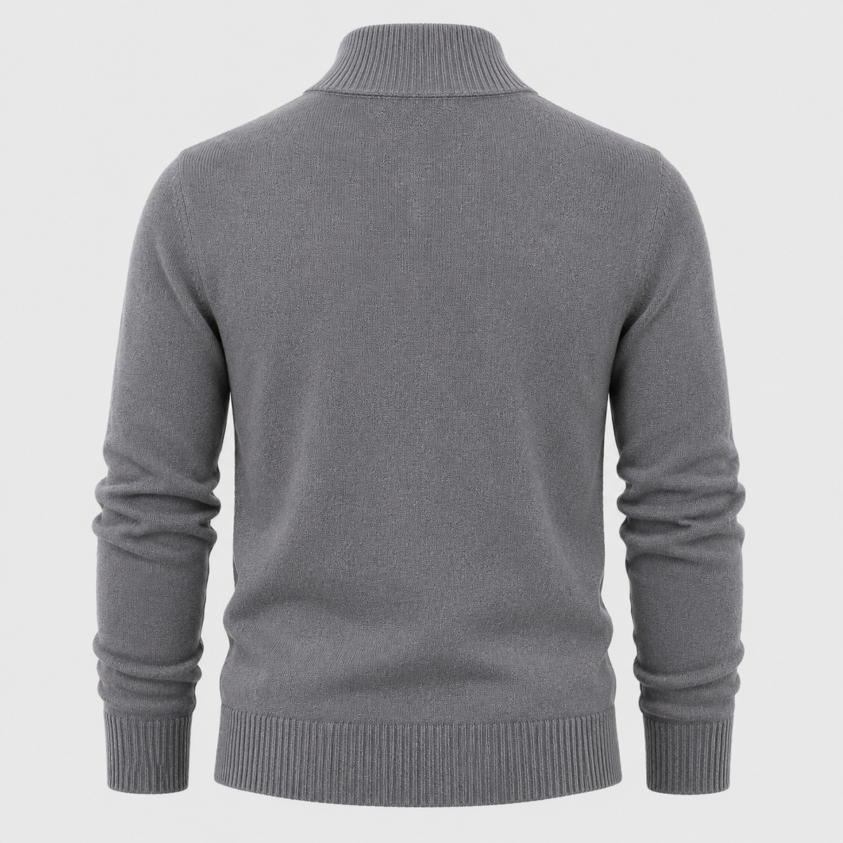 Men's Slim Fit Zip-Up Stand Collar Cardigan Black Canvas