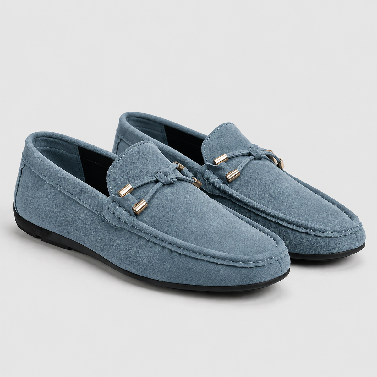 Men's Soft Sole Slip-On Driving Loafers Black Canvas