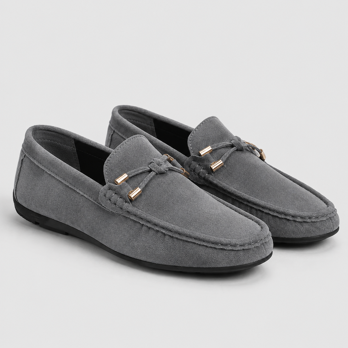 Men's Soft Sole Slip-On Driving Loafers Black Canvas