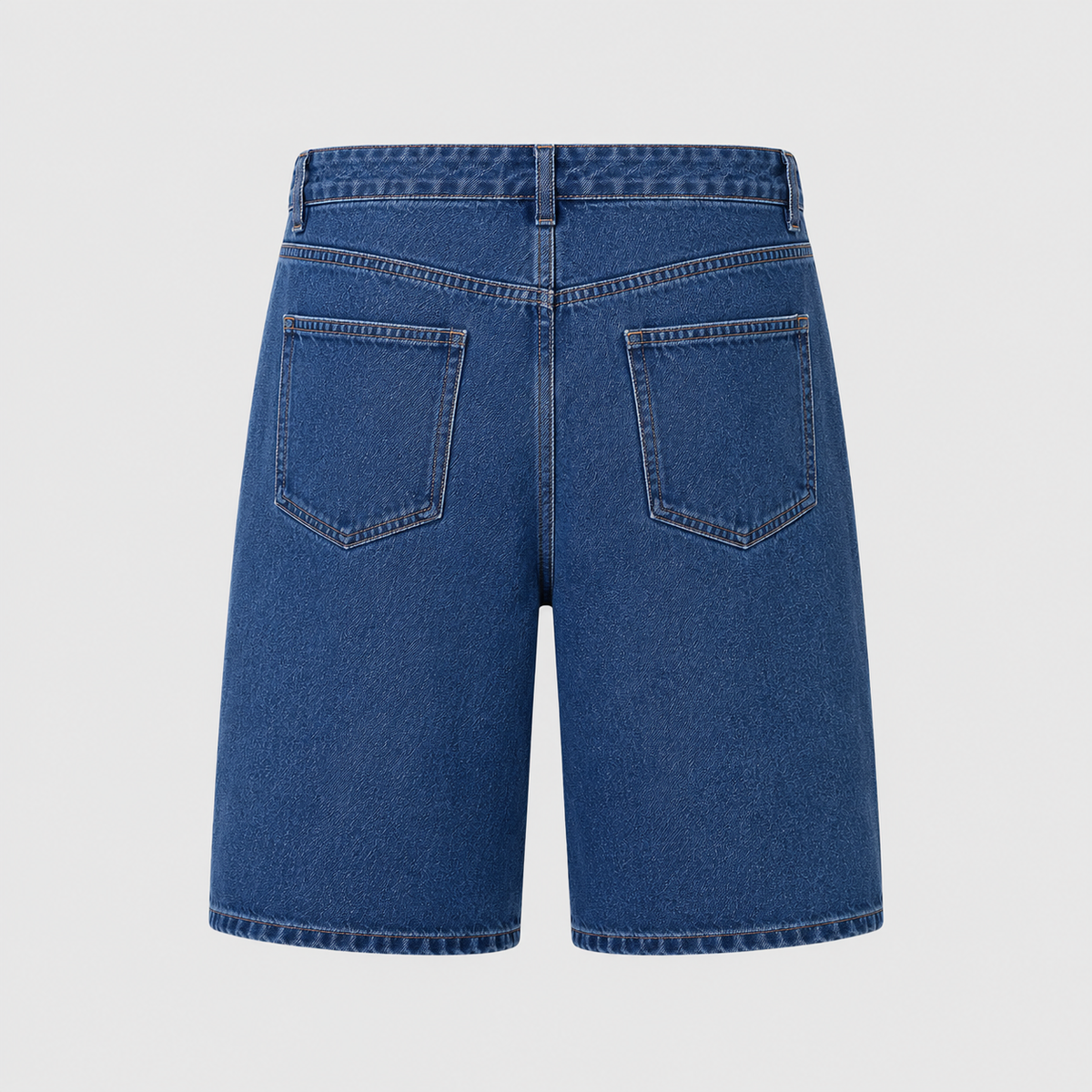 Men's Straight Stretch Denim Knee Length Shorts Black Canvas