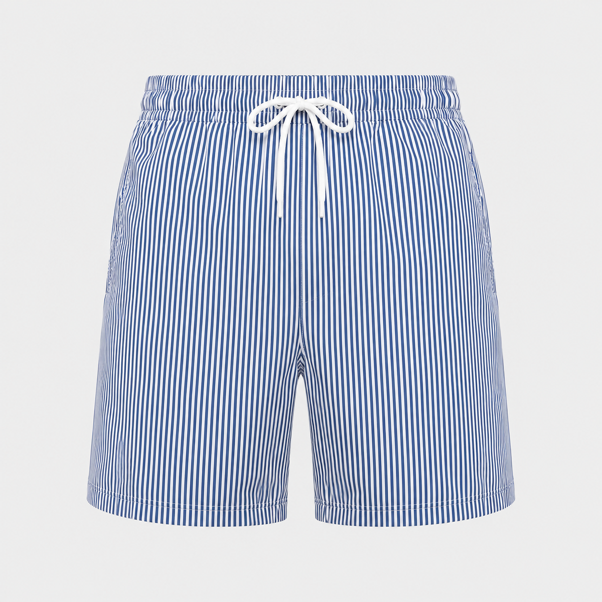 Men's Striped Quick-Dry Swim Shorts Black Canvas