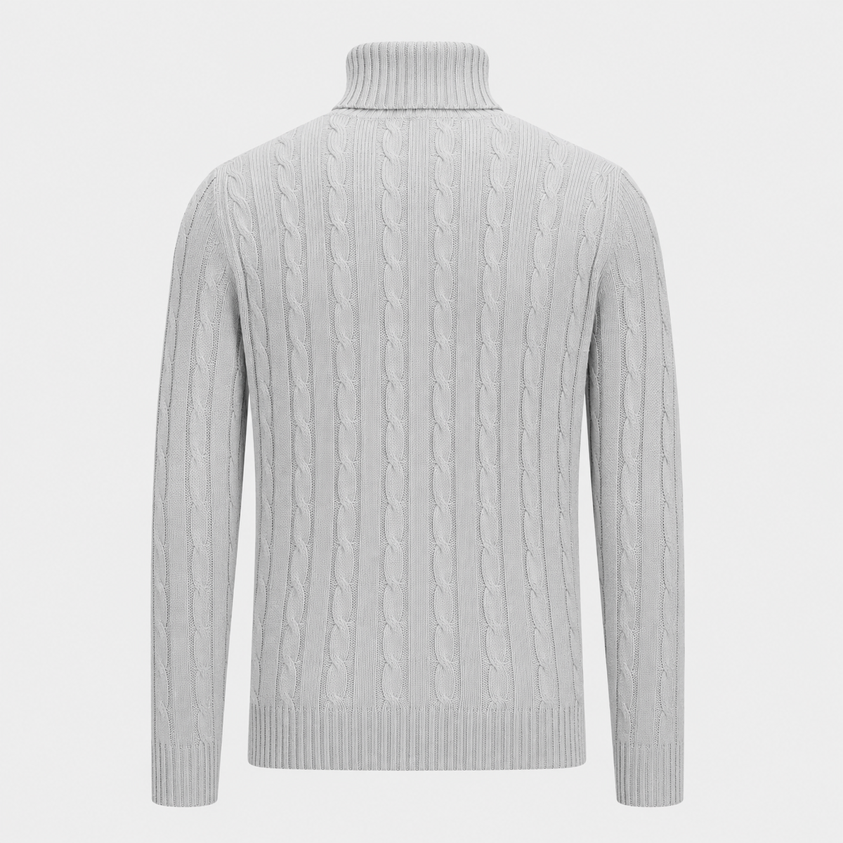 Men's Turtleneck Twist Knit Pullover Jumper Black Canvas